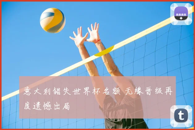 意大利错失世界杯名额 无缘晋级再度遗憾出局