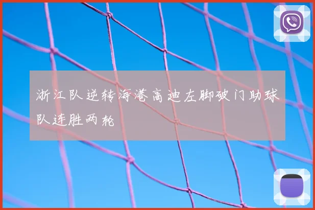 浙江队逆转海港高迪左脚破门助球队连胜两轮